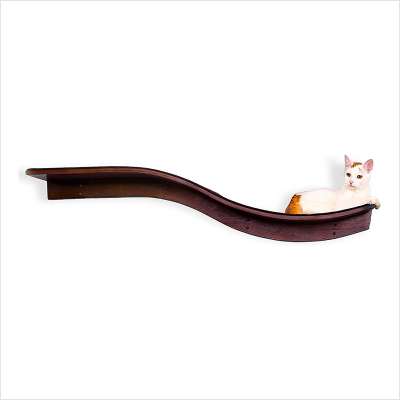 Solid Wood Cat Pet Scratcher Wall Shelf Bed